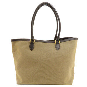 Prada beige Bag leather canvas Tote Jacquard Logo brown